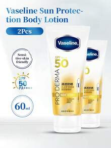 Vaseline 2pcs  High Protection Sunscreen Serum Lotion SPF 50 PA++++, Sheer & Oil-Free, With Hyaluronic Acid & 10X Pro Serum Essence, 60ml - White 2pcs - View 8