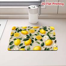 1/10pcs Lemon Leaves Kitchen Countertop Drip Mat, Coffee Machine Mat With Strong Water Absorption, Heat Insulation And Anti-Slip Silicone Drying Mat For Coffee Maker, Espresso Machine, Bar Restaurant Mat, Pet Mat, Tableware Mat - Mint Green - View 16
