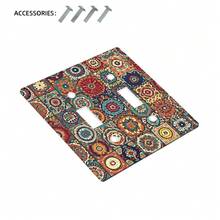 Bohemian Style Magnetic Self-Adhesive Light Switch Cover - Home, Kitchen And Bathroom Decorative Wall Panel, 1 Set/2 Sets Option, 2D Flat Print Fits Single/Double Toggle, Outlet, Decor Switch, Rectangular/Round, No Battery Required, Wall Decor, Wireless, Suitable For Standard Switches, Light Switch Cover Decoration, Wall Decoration Bathroom/Bedroom/Living Room/Kitchen Universal With Screw Accessories - one-size - View 13