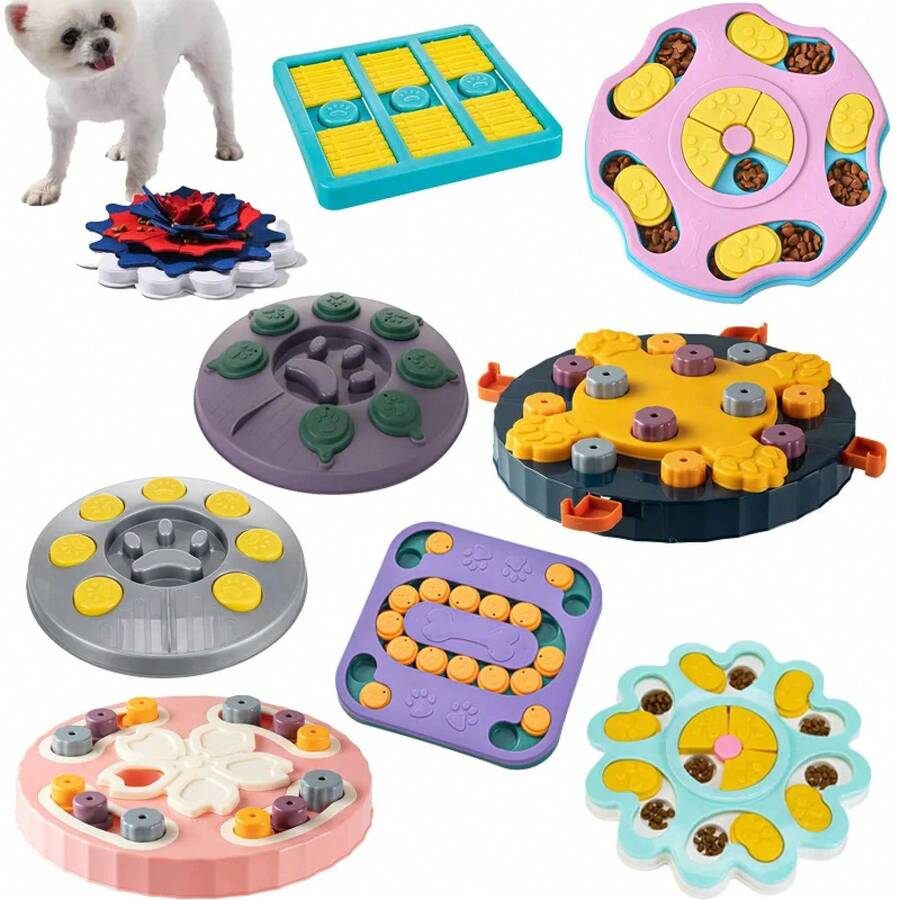 Dog Puzzle Toys Slow Feeder Interactive Increase IQ Food Dispenser Non-Slip Slowly Eating Bowl Cat Dogs Food Games - Pawprint Pink - View 1