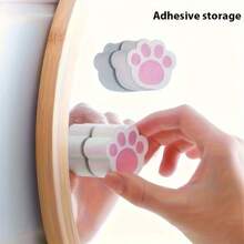 1Pc Cat Paw Cleaning Sponge, Streak-Free Reusable Scrubber For Glass, Mirrors, Bathroom & Kitchen, Non-Scratch Ergonomic Grip, Multi-Surface Stain Remover For Shower Doors/ Tiles - 1pc - View 4