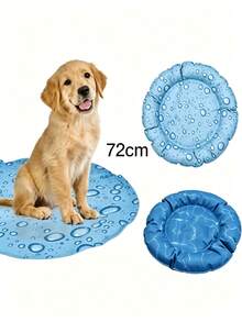 Tappetino refrigerante estivo per animali domestici, dimensione extra large di 72 cm, tecnologia di raffreddamento al gel, resistente ai morsi e facile da pulire, design con stampa a onde d'acqua fresca, adatto sia per gatti che per cani, allevia il calore e non aderisce ai peli. - Colore casuale - Visualizzare 8