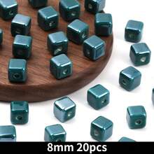20pcs Cube Ceramic Porcelain Beads For DIY Jewelry Making Decorative Craft Square Beads For Necklaces Bracelets And Accessories Craft - 20pcs - View 47