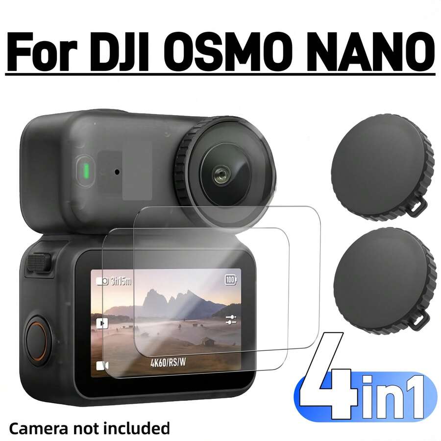 Screen Protector And Lens Protector, Compatible With DJI Nano Lens Protector, 2pcs+2pcs Set, 9H Hardness Tempered Glass, Compatible With DJI Nano Screen Protector And Lens Protector, Sensitive Touch, High Definition, Compatible With Smartphone Accessories. - View 1