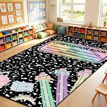 1pc Educational Mat - Non-Shedding Soft Mat With Composition Notebook Design, Learning Floor Mat For Nursery, Classroom, Playsroom - Machine Washable Mat With Rubber Backing, Pet-Friendly Large Floor Mat, 60*84in Or 20*31in Back To School Decor - Style 1 - View 13