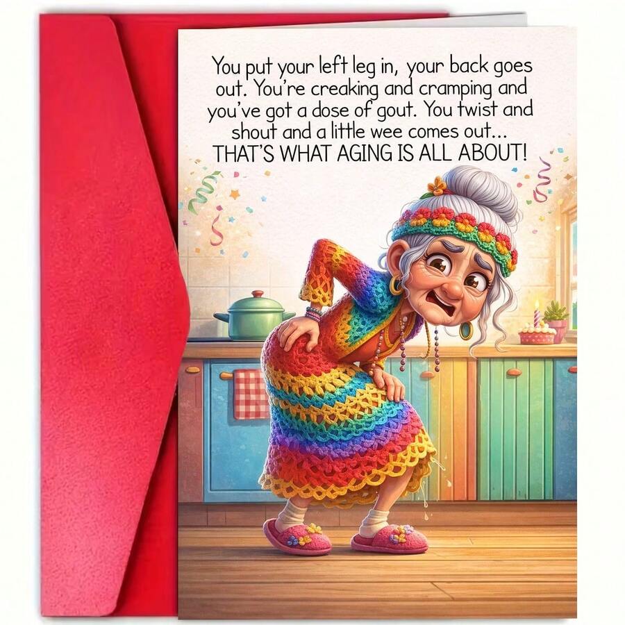 OBOVAY 1pc Funny Elderly Themed Birthday Card - This Is What Getting ...