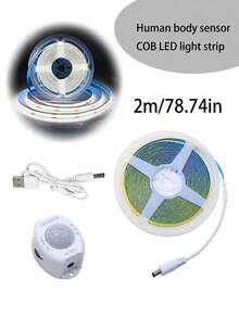 شريط إضاءة LED COB بمستشعر حركة PIR، يعمل بالطاقة عبر USB، مفتاح تلقائي للخزائن والدواليب، مسافة استشعار 3-5م، زاوية استشعار واسعة 120°، وقت تأخير قابل للتعديل، أبيض دافئ/أبيض طبيعي/أبيض بارد - مفتاح استشعار الحركة بالأشعة تحت الحمراء - مشاهدة 14