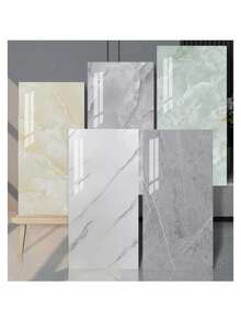 10pcs Self-Adhesive Marble Tiles Sticker Waterproof PVC Tile Wall Sticker Bathroom Livingroom Decor Imitation Ceramic Tile - Multicolor - View 1