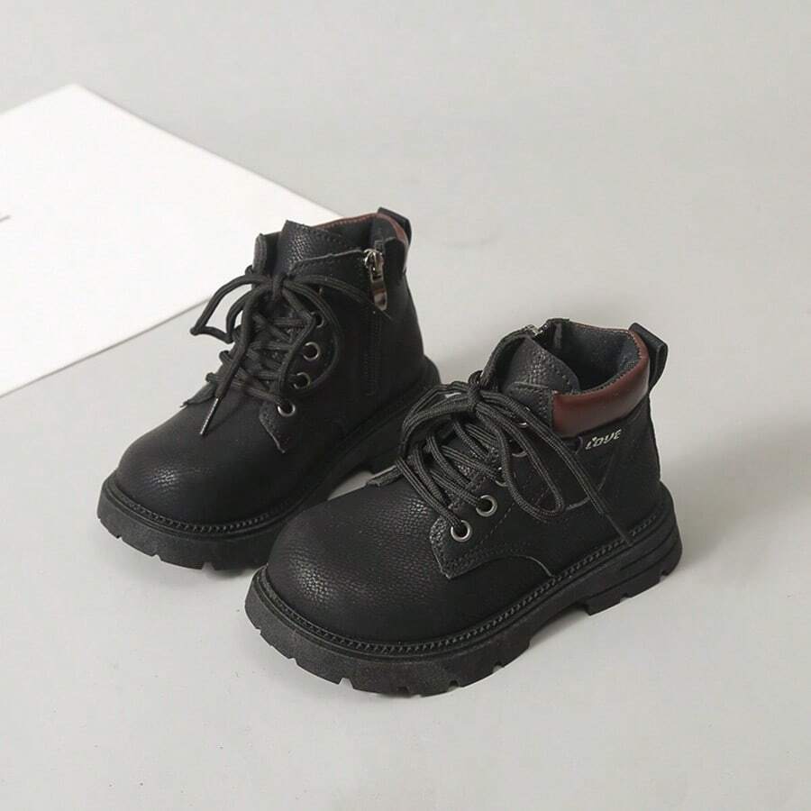 1 Pair Baby Fashion Boots, Soft Breathable Fabric, Lightweight Shock-Absorbing Non-Slip Sole, Caring For Baby's Little Feet. Multiple Colors Available, Suitable For Running And Jumping, Essential For Cute Babies! - Black - View 1