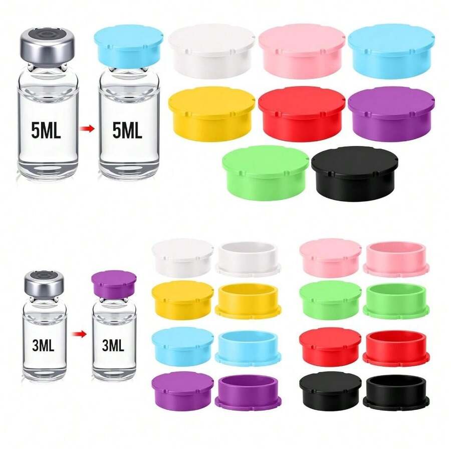 Reusable 3ml Glass Vial Protective Vial Caps, Leak-Proof And Dust-Proof Caps, Suitable For 3ml Vial Storage Boxe - Multicolor - View 1