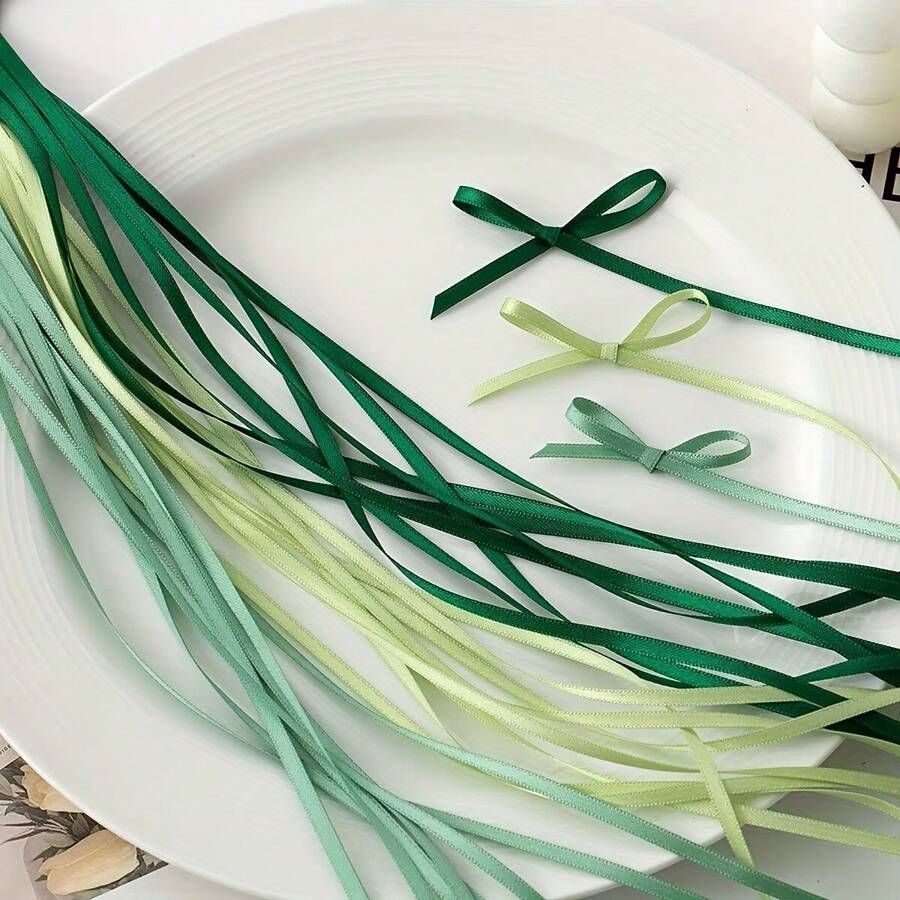 3 Colors, Each 5 Yards. Total 15 Yards. Multi Colors Satin Ribbons Wedding Party Gift Pack Ribbon Christmas Decoration Bow Additions Ribbon - Multicolor - View 1