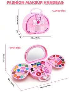 Set di giocattoli per trucco finto rosa non macchiante, giocattolo per gioco di ruolo, borsa per trucco portatile, regalo per ragazze - Multicolore - Visualizzare 4