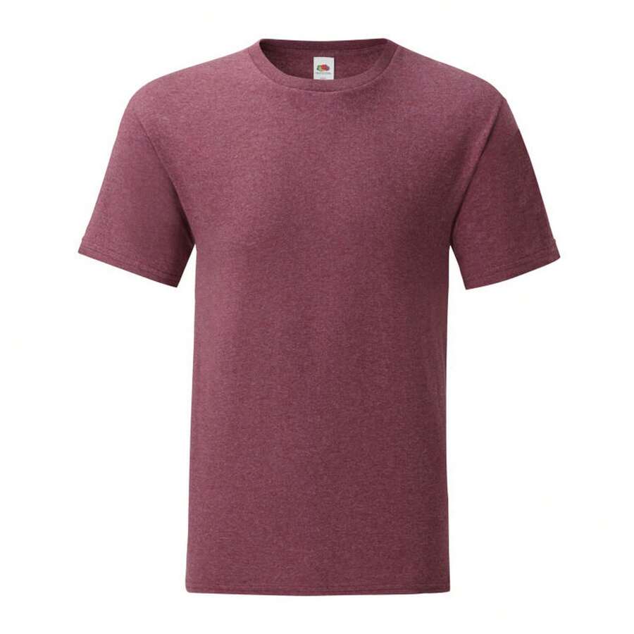 Fruit Of The Loom Mens Iconic 150 T-Shirt - Burgundy Heather - View 1