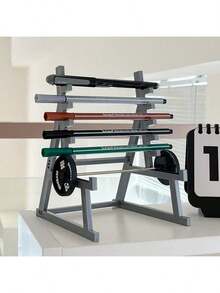 Mini Gym Squat Rack Pen Holder, Realistic Barbell Plate Design Desktop Storage Pen Holder, Multi-Layer Stationery Organizer, Fun Fitness Theme Pen Holder, Birthday Gift, Creative Gift, Decoration, Holiday Gift, Halloween Gift - Multicolor - View 8