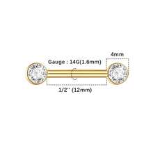 SWANJO 1pc Titanium Zirconia Nipple Piercing Internally Threaded Nipple Barbell With CZ Set Ball Ends Women Body Jewelry - TR003 - View 7