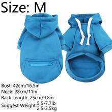 Blue Pet Patrón Con Capucha De Bolsillo Con Cremallera Adecuado Para Uso Diario, Unisex - Azul - Ver 21
