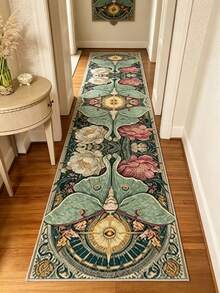 1pc Koi Pond Pattern Runner Rug, Hallway Long Carpet, Area Rug, Small Rug, Mat, Home Decor, Living Room Area Rug, Living Room Home Decor, Room Decor, Washable Rug, Graduation Gift - Butterfly Flowers - View 1