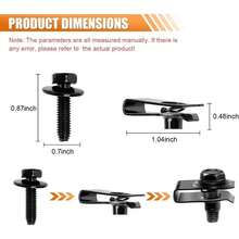 20 PCS Car Body Bolts And U-Nut Clamps Kit, Metal Rust-Resistant Extruded U-Shaped Retainer Automotive Bumpers Panel Hood Radiator, Universal Car Fastening Accessories Most - A - View 2