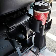 2Pcs Multifunctional Car Headrest Hook Cup Holder, Space Saving Dual Groove Storage Organizer, Solid Matte Plastic, Minimal Sleek Style, Heavy-Duty Auto Backseat Accessory For Hanging Bags Drinks & Daily Sundries - Multicolor - View 11