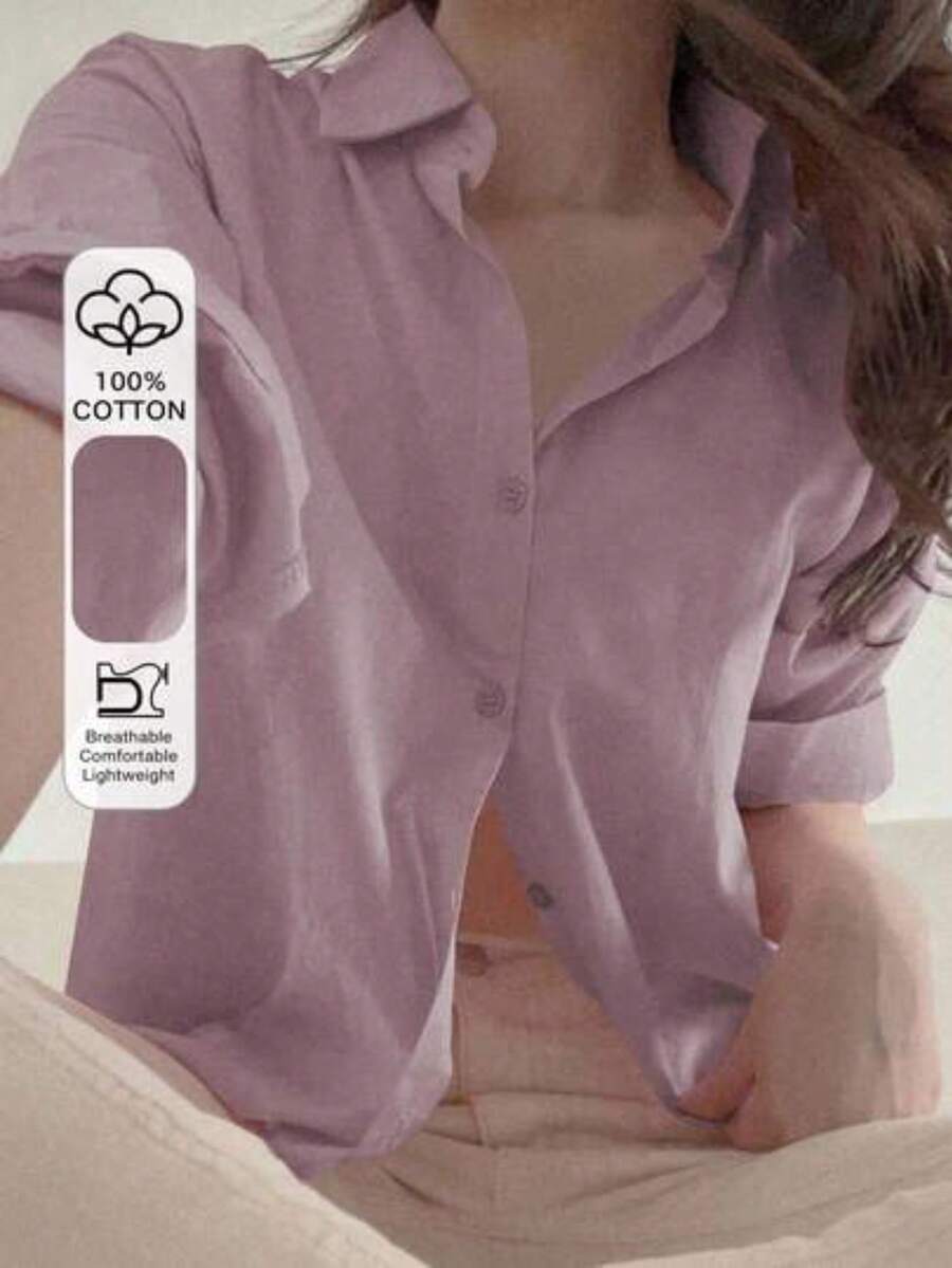 Women Blouses & Shirts - Purple - View 1