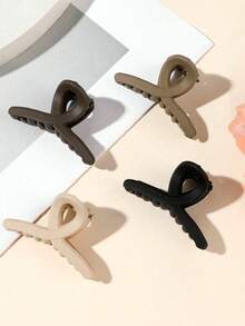 4 piezas Pinzas de pelo con lazo para mujer, tamaño pequeño de 4.3 cm, color café con leche, accesorios para flequillo y cabello lateral - Multicolor - Ver 4