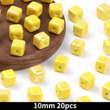 20pcs Cube Ceramic Porcelain Beads For DIY Jewelry Making Decorative Craft Square Beads For Necklaces Bracelets And Accessories Craft - 20pcs - View 35