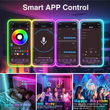 HBOWMDJIA 3ft-100ft LED Lights For Bedroom, Remote, APP Control, RGB Music Sync Color Changing LED Strip Lights For Home Decor Room Decor - Multicolor - View 4