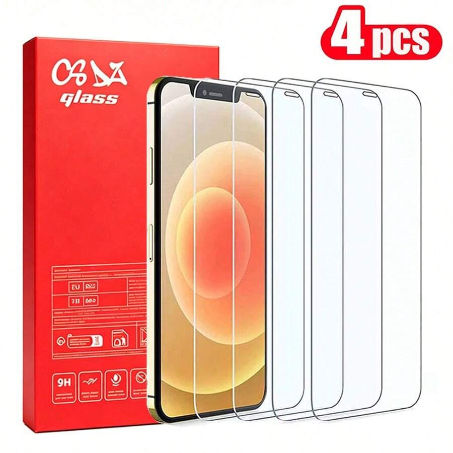 CSDZ 4 Pieces Compatible With IPhone 16, 16plus, 16pro, 16promax, 17, 17pro, 17promax, 14, 15pro, 13mimi, 12pro, 11, High-Definition Full Coverage Phone Protective Film, Waterproof And Scratch Resistant, 9H Hardness, Phone Accessories, Desktop Accessories, Screen Protector Compatible With IPhone 15, Screen Protector Compatible With IPhone 16pro [International Version, Non Local Version]
