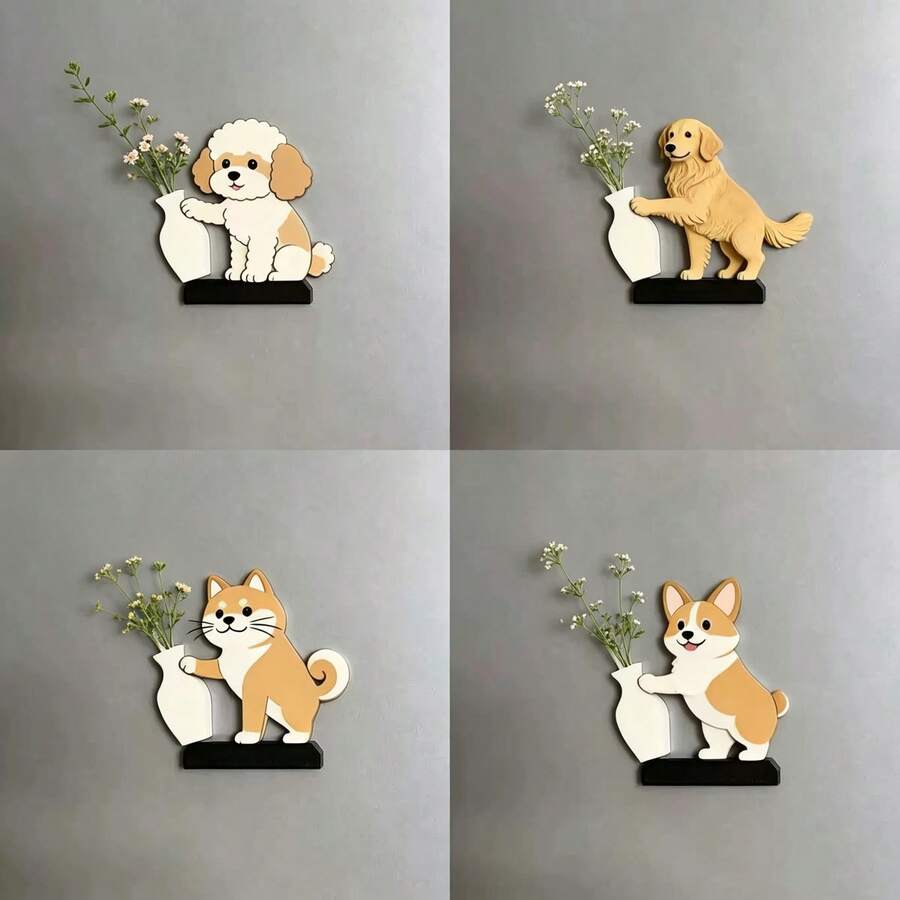 1組創意狗貓瓶推磁吸冰箱貼,精緻可愛療癒狗鬍鬚與毛髮儲存瓶裝飾磁鐵,寵物毛髮儲存貼紙,居家裝飾桌面擺飾,小寵物愛好者必收,感恩節節日完美禮物 - 均碼 - 查看 1
