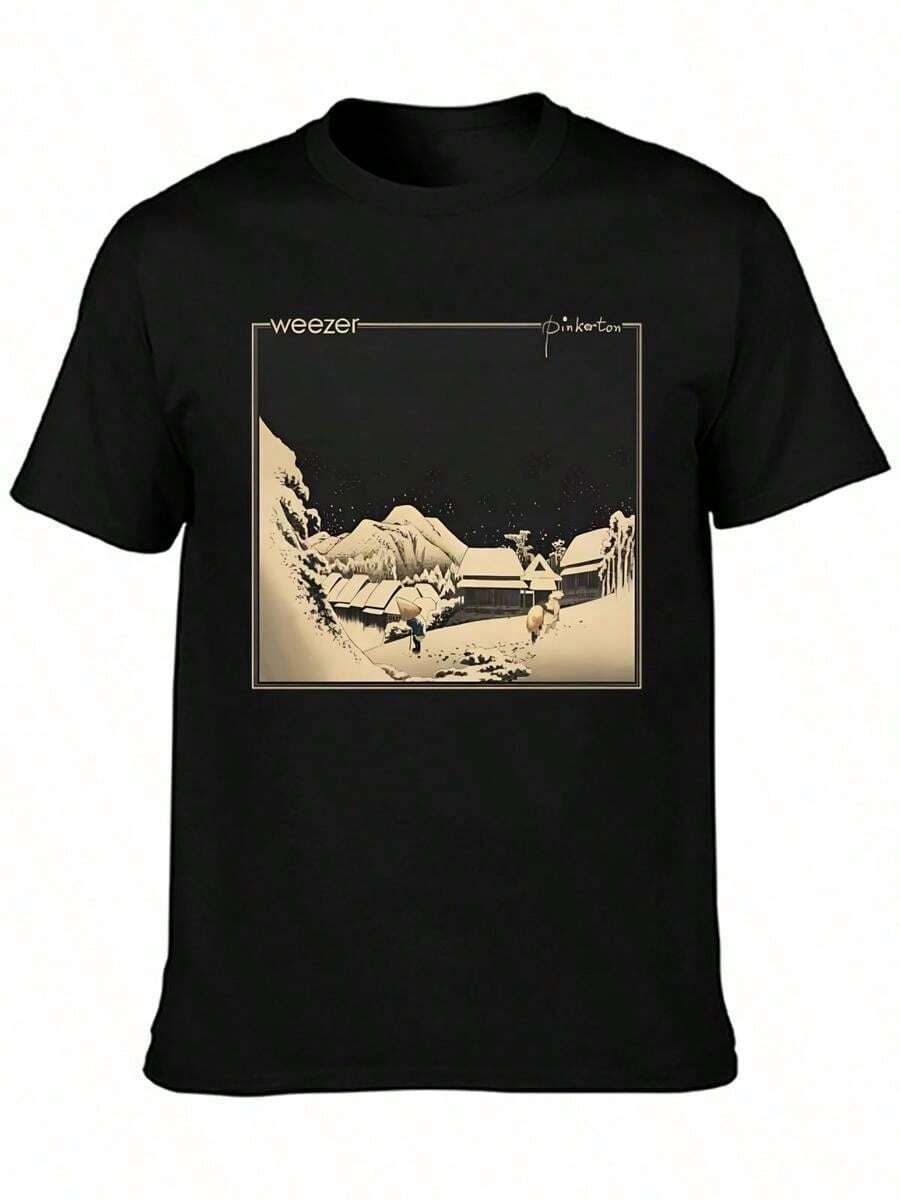 Camiseta Weezer, Portada del Álbum Pinkerton, Camisetas de Banda de Rock - Negro - Ver 1