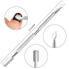 LUSLUKING 10pcs Stainless Steel Double-Ended Cuticle Pusher/Trimmer, Professional Durable Nail Care Tools For Fingernails And Toenails - Multicolor - View 6