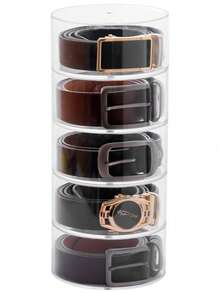 3/4/5 Layer Elegant Rotating Transparent Jewelry Storage Box - Dustproof, Waterproof, With Adjustable Compartments - Suitable For Storing Belts, Necklaces, Bracelets, Hair Clips And Earrings - Multicolor - View 4
