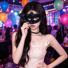 Elegant Exquisite Lace Decorated Mask, Fashionable Party Face Accessory, Ideal Prop For Stage Performance And Romantic Theme Party - Multicolor - View 3