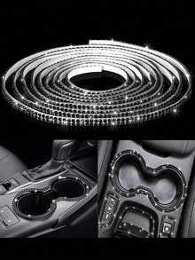 1 Yarda/5 Metros Rollo de Pegatina de Strass para Coche, Pegatina Brillante para Interior de Coche, Pegatina de Decoración del Hogar, Adecuada para Coche, Decoración del Hogar, Decoración de Fiestas, DIY - A - Ver 10