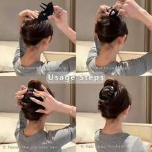 1pc Milky White Solid Color Creative Round Large Disc Hair Claw Clip, Sports Hair Clip, Zero Pressure No-Feel Non-Irritating Flat Anti-Collision Design, Full Back Head Bun Half-Up Hairstyle Clip, Suitable For Driving, Running, Yoga, Fitness, Daily Commute, Casual Fashion Hair Accessory - milky white - View 4