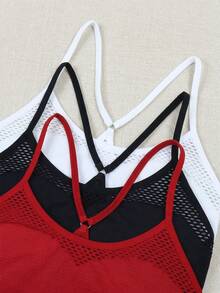 3pcs Seamless Backless Lace-Up Breathable Women's Tank Tops, Sexy Comfortable Women's Lingerie - Multicolor - View 9