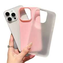 Dual-Color Contrast Camera Frame Matte Phone Case, Jelly 2-In-1, Semi-Frosted Anti-Fingerprint Shockproof Solid Color Protective Cover, Lightweight Soft Edge Shockproof Phone Case, Compatible With IPhone 17 16 15 14 13 Pro Max 12 Pro Max 11, Various Holiday Gifts - Pink - View 7