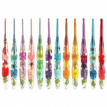 1pc Transparent Embedded Floral Resin Crochet Hook, Exquisite Bubble Shell Packaging, 2.0mm-8.0mm, Ergonomic Comfortable Handle, Suitable For Various Yarn Thicknesses, Ideal For Home DIY Sewing And Knitting Projects - Blister-coated Epoxy Crochet Hooks - View 6