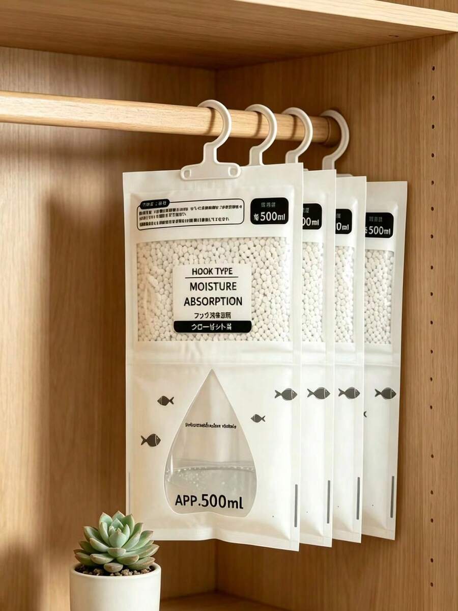 大容量除濕袋－無需電源即可除濕衣櫥、居家、衣櫃等，適用於衣物、鞋子、臥室、浴室、花園、地下室等，可重複使用，適合潮濕天氣、露營車、收納箱等