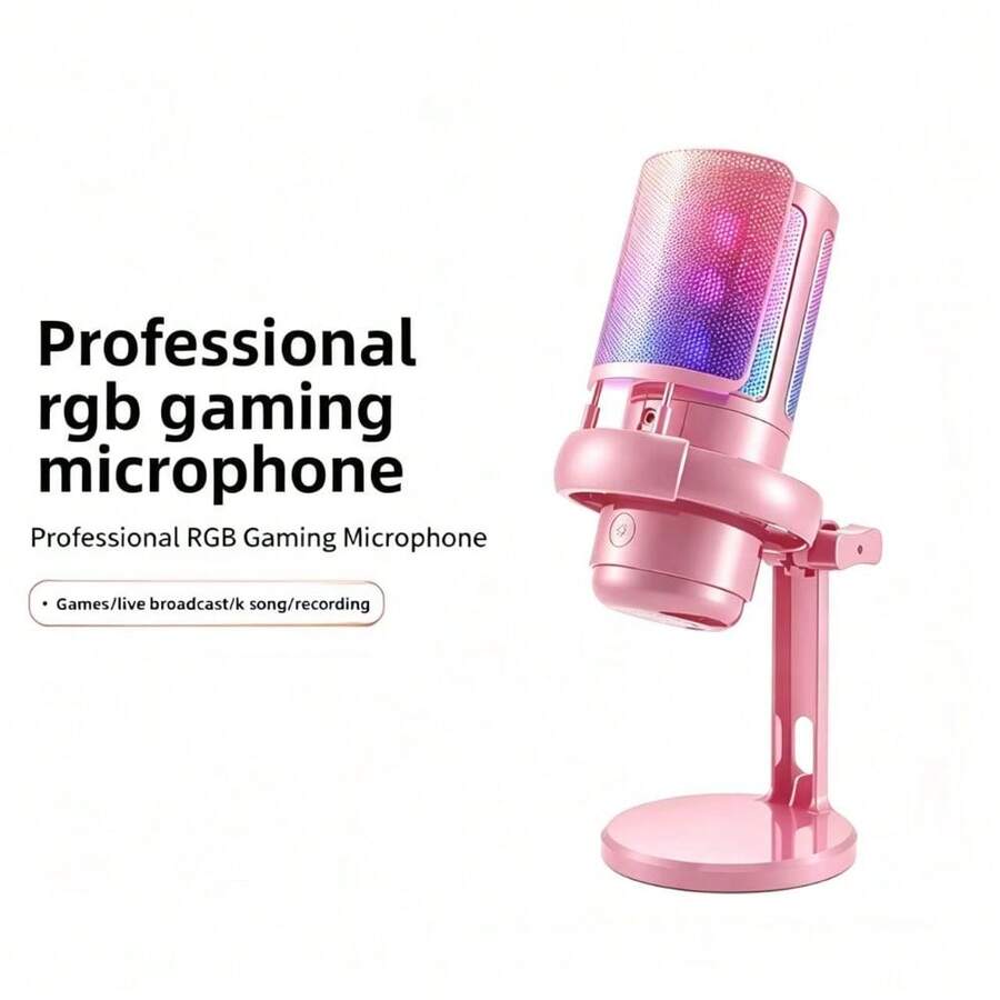 Micrófono capacitivo, micrófono para juegos plug and play con adaptador Type-C, salida de auriculares y control de volumen, control de ganancia del micrófono, botón de silencio, calidad de sonido perfecta, adecuado para transmisión en vivo, podcasting, grabación - por defecto - Ver 1