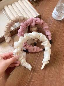 1pc Girls Sweet Pearl Flower Headband, Versatile Mesh Floral Head Hoop, Premium Hair Accessory - Multicolor - View 6