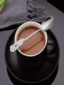 1pc/5pcs/8pcs Stainless Steel Mirror Coffee Spoon Elegant Rose Design Teaspoon Dishwasher Suitable For Home / Cafe / Restaurant Wedding Favor Choice 12.8cm/5.0in - Gold and Silver - View 6