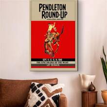 1 Pc Round Up Rodeo Poster, Ranch Decor Red Posters, Western Wall Art, Cowgirl Print, Western Home Decor, Western Gift, Modern Minimalist Style Posters, Living Room And Room Decoration, Ideal Gift, No Frame - No Frame - View 10