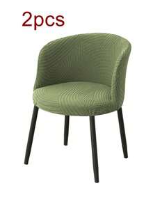 1/2pcs Solid Color Half-Round Nordic Jacquard Bar Stool Chair Cover, Full Coverage Chair Protector, Suitable For Coffee Bar Home Decor - Olive Green - View 7