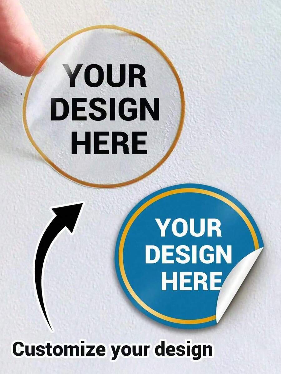 24/54/108/216/540/1080pcs Custom Stickers, Personalized Business Labels, Customized Labels Stickers, Wedding, Birthday, Design Your Own Stickers, Customizable Round Sticker, Personalized Sticker, Printable With Your Pictures, Photos, Text, Logos - Opaque-paper - View 1
