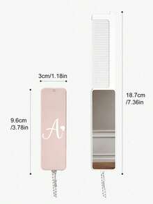 2-In-1 Foldable Comb And Makeup Mirror, Printed With A-Z Letters, Portable Keychain Comb Suitable For Women And Girls, Pocket Hair Comb With Chain, Can Be Used As Keychain Or Bag Charm | Personalized Handheld Mirror, Essential For Outdoor, Office And Back To School Travel, Suitable For All Hair Types Styling Tool - A - View 11
