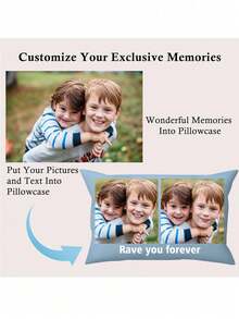 1pc Customized Personalized Photo Printed Pillowcase, Double-Sided Printing, Suitable For Mother's Day/Father's Day/Thanksgiving/Teacher's Day, Create Your Own Photo Pillowcase, Great Gift For Family, Suitable For Him/Her/Boyfriend On Anniversary, Mother's Day, Easter, Halloween, Christmas, Birthday, Valentine's Day, Graduation, Father's Day, Wedding, Home, Sofa, Bed, Car, Tea Room, Bedroom, Bathroom, Living Room, Dining Room - Blue - View 10