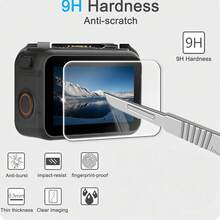 [3+1pc] Screen Protector Set, Compatible With DJI Osmo Nano, 3pcs Ultra HD 9H Hardness Tempered Glass + 1pc Rubber Lens Cap, Scratch-Resistant, Anti-Fingerprint, Bubble-Free, Nano Additional Protection For Camera - View 3