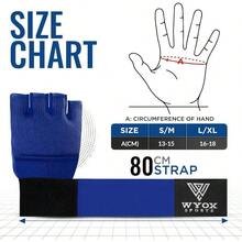 Vendas para Box - Vendas de Gel para Boxeo, Guantes de Entrenamiento de Boxeo para Hombres y Mujeres, Guantes de Medio Dedo con absorción de Impactos para MMA, Muay Thai y Kickboxing - Azul + S/M - Ver 3