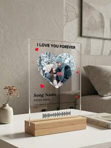 Wedding Season Customized Couple Engagement Acrylic Photo Frame Gift, Customized Acrylic Photo Frame, Customized Photo Plaque, Personalized Wedding Souvenir, Couple Customized, Valentine's Day Gift, Birthday Gift, Anniversary Gift, Couple Gift, Home Living, Home Decor, Souvenir, Reusable, Cute, High Quality, Birthday Gift, Wedding Anniversary Souvenir - Multicolor 2 - View 3
